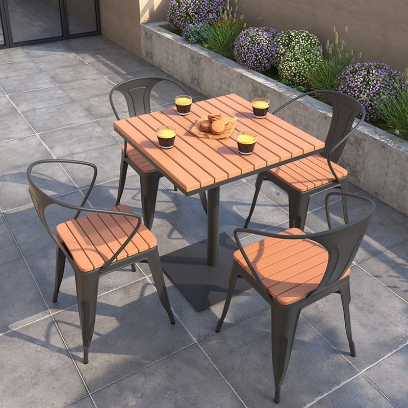 Modern Reclaimed Wood Dining Table Set Square 1/5 Pieces Dining Set for Home Use