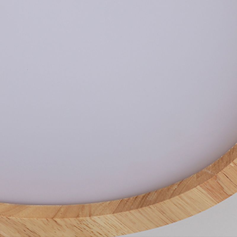 Luminaires de plafond affleurants contemporains en bois ronds montés au plafond