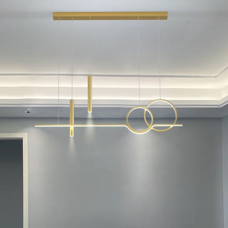 Luz de colgante geométrico de iluminación contemporánea de metal iluminación de la isla de cocina