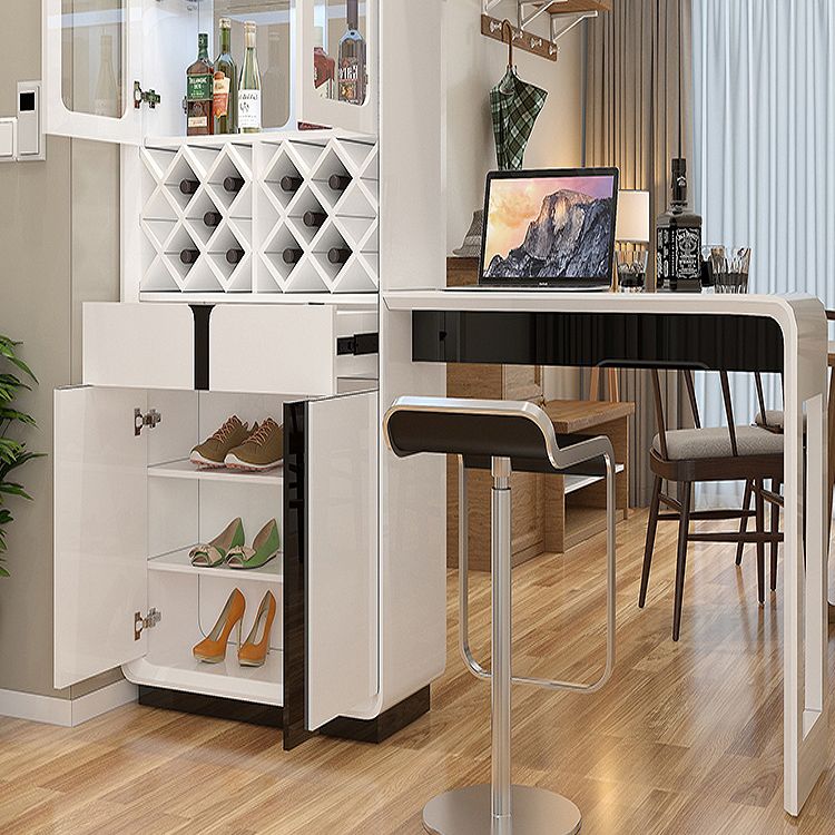 Contemporary Bar Stool and Table Set 2/3 Pieces White Rectangular