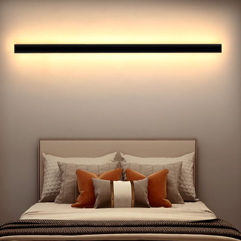 Metall lineare Formwandlicht moderne 1 leichte Wandmontageleuchte in Schwarz