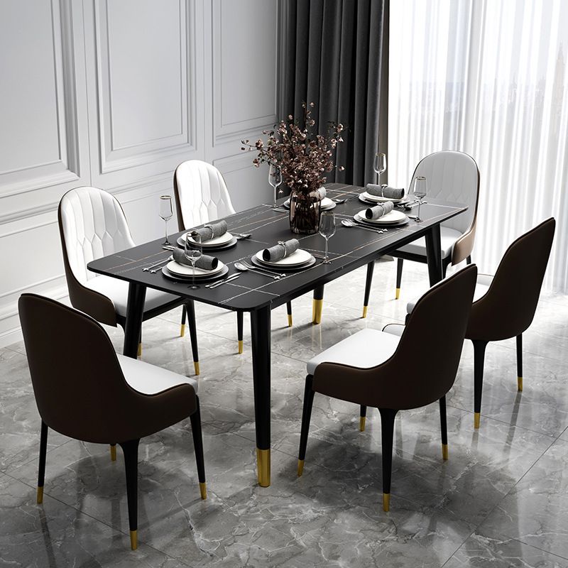 1/5/7 Pcs Metal Contemporary Dining Room Set with Rectangle Table Dining Set