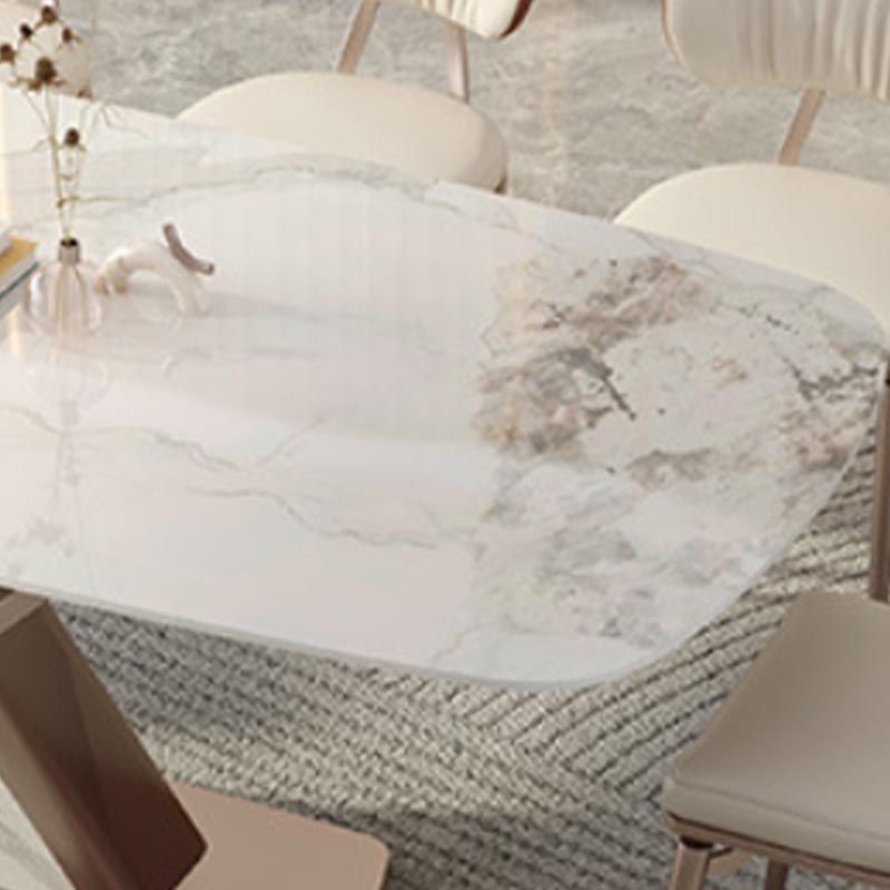 Nordic Sintered Stone Top Dining Set Rectangular 1/4/5/7/9 Pieces Dining Area Table Set