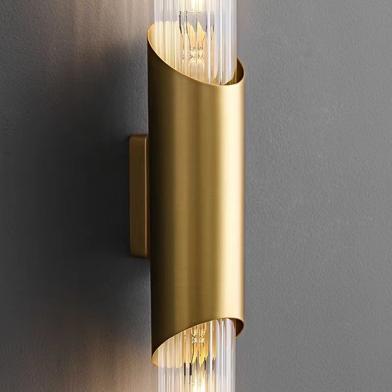 Golden Modernism Wall Mounted Sconce Shaded LED Wall Light for Dining Room