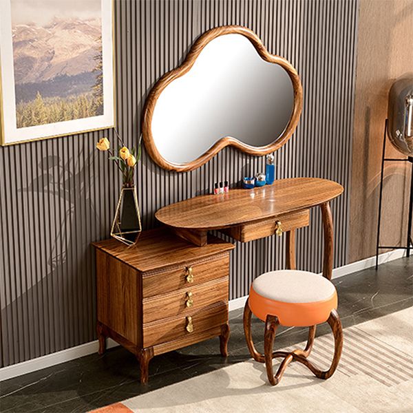 Standing 4- Drawer Vanity Dressing Table Set with Makeup Table and Stool