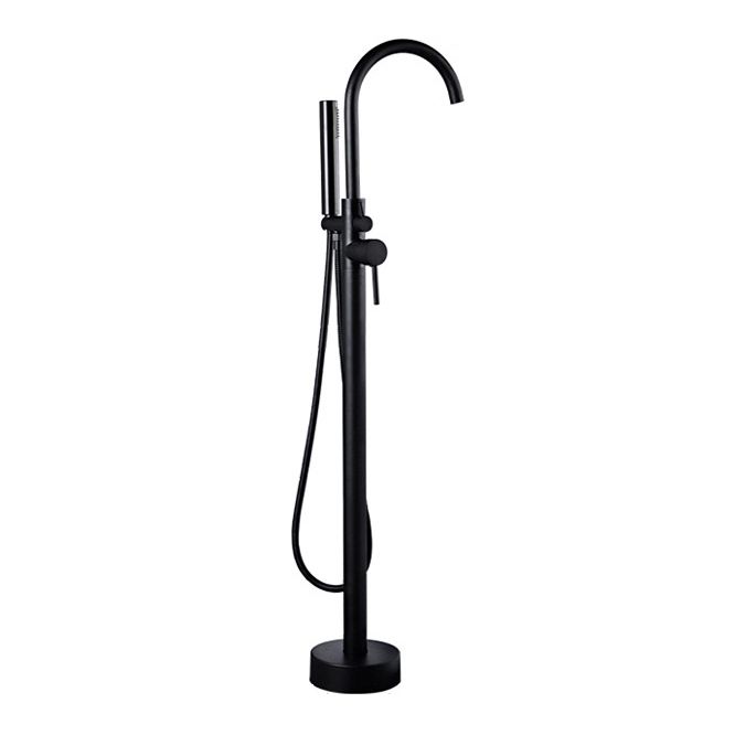 Floor Mounted Freestanding Tub Filler Metal Freestanding Tub Filler Trim with Spray Gun