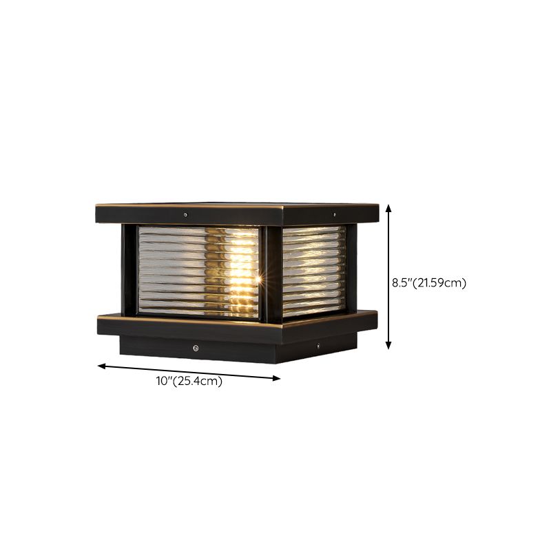 Modern Simple Outdoor Light Square Shape Copper Pillar Lamp for Outdoor