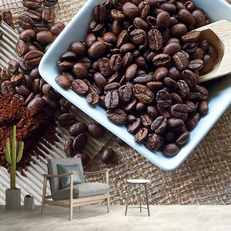 Strong Coffee Modern Wall Covering for Coffee Shop and Living Room, Waterproofing