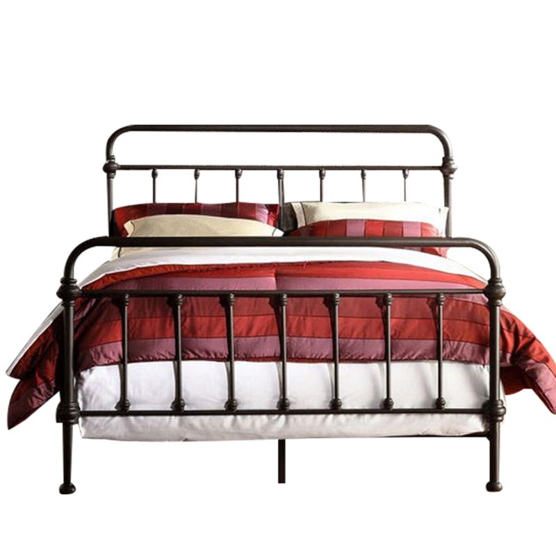 Industrial 45.27" High Bed Iron Bed with Rectangular Headboard