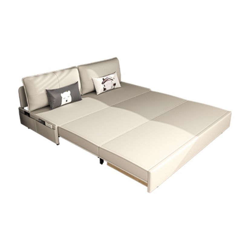 Bonded Leather Scandinavian Sofa Bed Armless White Convertible Sofas