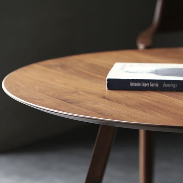 Modern Pine Wood Dining Table for Restaurant Round Table with Double Pedestal