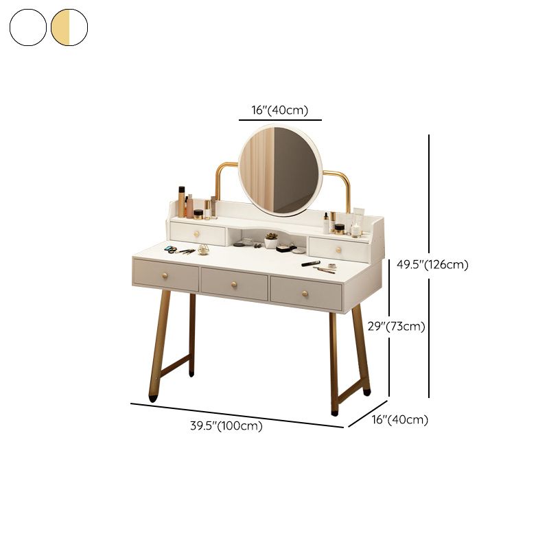 Scandinavian Wooden Dressing Table Mirror Make-up Vanity with Drawers