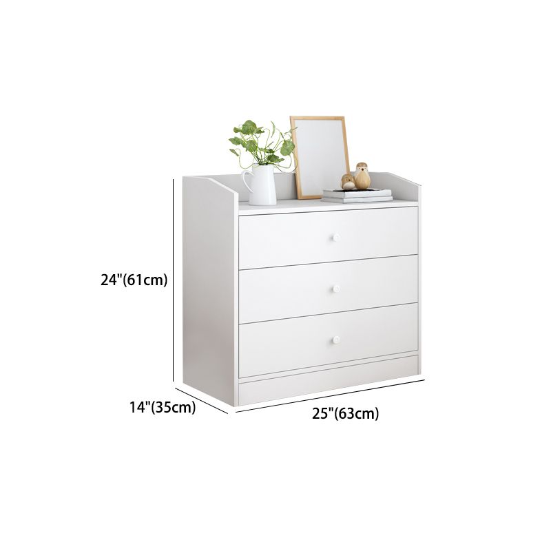 Contemporary Style Wood Dresser White Bedroom Storage Chest with Drawer