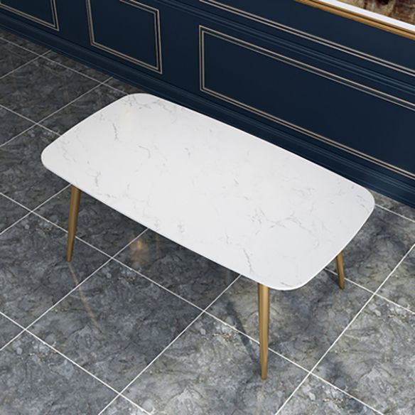 Scandinavian Kitchen Dining Room Set with  Sintered Stone Top and 4 Legs Base Dining Furniture