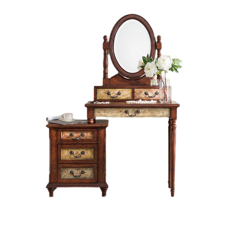 Victorian Makeup Vanity Table with Stool Dresser With Storage Drawers for Bedroom