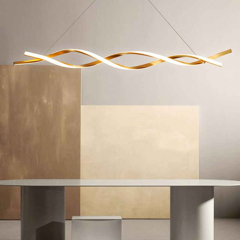 Modern Linear Chandelier Lights LED Island Pendant Lighting for Living Room Dining Room