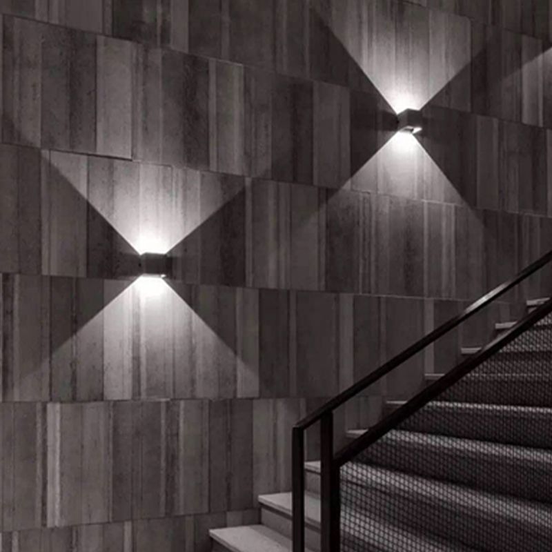 Lámpara de luz cuadrado Lámpara de pared moderna de 1 luz con sombra de cemento gris