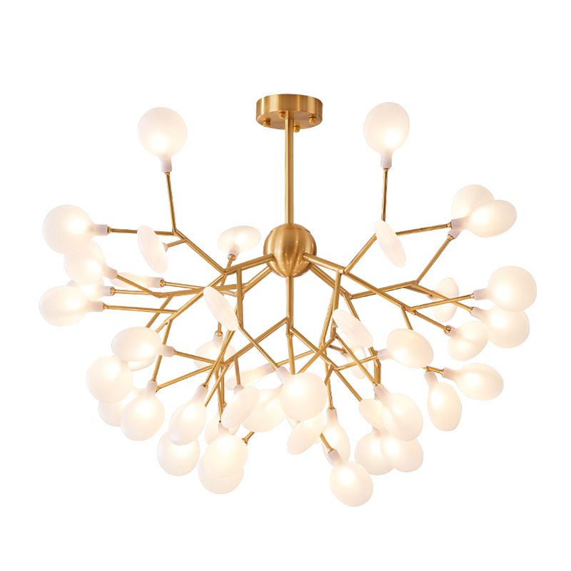 Koper sputnik hanglamp in moderne luxe stijl vuurvliegplafondlicht met acryl schaduw