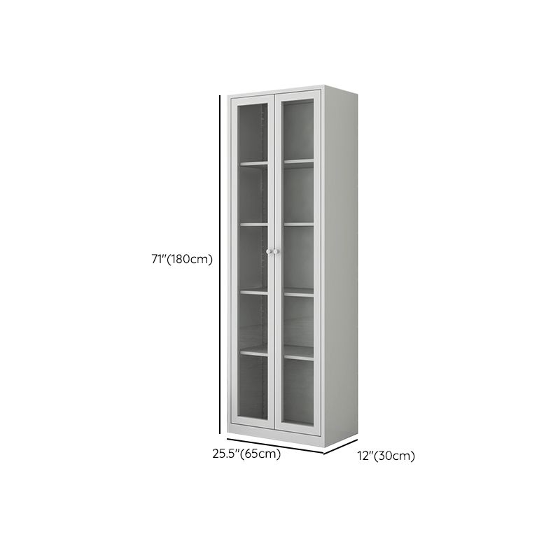 Scandinavian Standard Bookshelf Metal Closed Back Bookcase with Doors