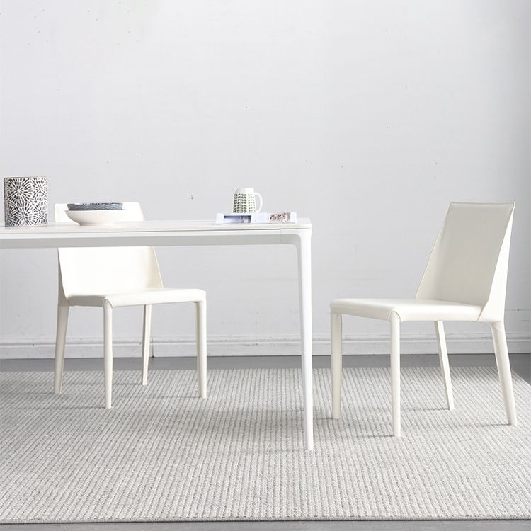 Modern Sintered Stone Rectangle Dining Set White Home Use Dining Room Furniture Set