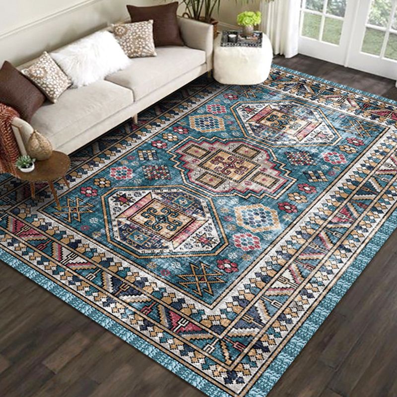 Fancy Morocco Area Rug Antique Pattern Polyester Area Carpet Stain Resistant Rug for Home Decor