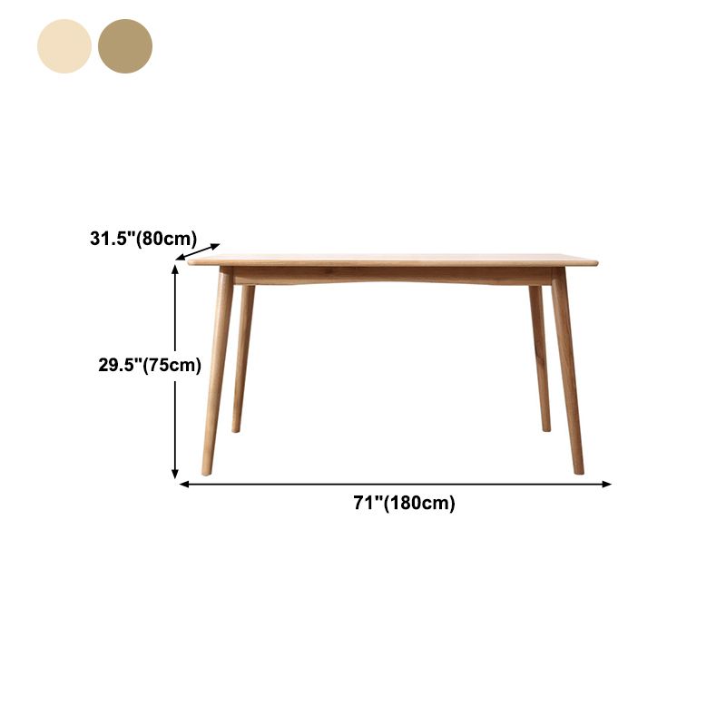 Mesa de comedor rectangular moderna de madera maciza con 4 patas para uso doméstico