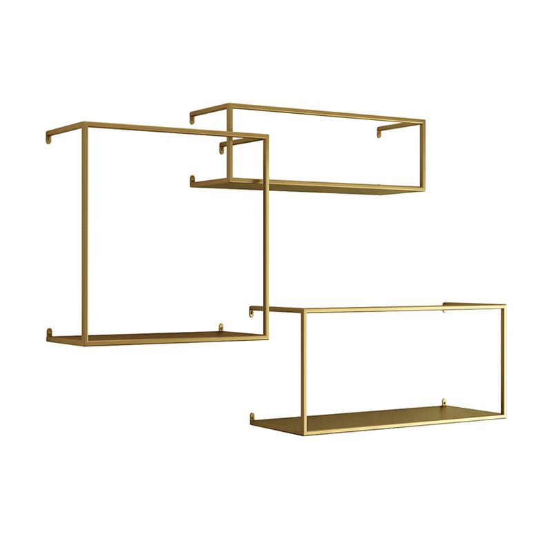 Metal Floating Bookcase Modern Style Wall Mounted Bookshelf for Home Office