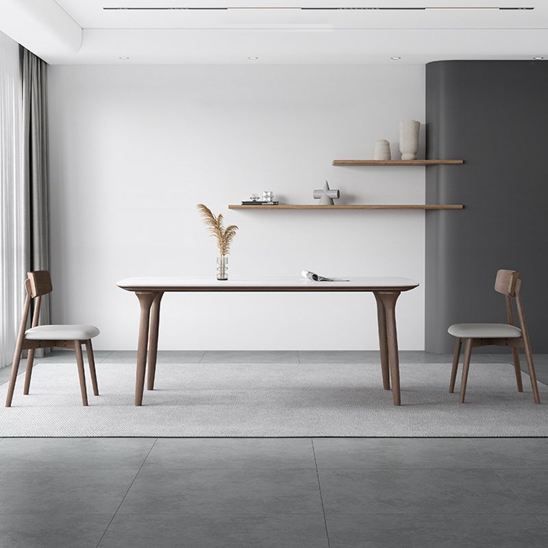 Modern Sintered Stone Top Dining Set Rectangle 1/3/4/5/7 Pieces wooden Table Set