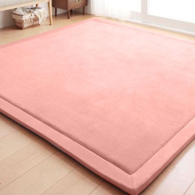 Modern Room Rug Multi Colored Solid Color Area Rug Synthetics Anti-Slip Backing Pet Friendly Area Carpet