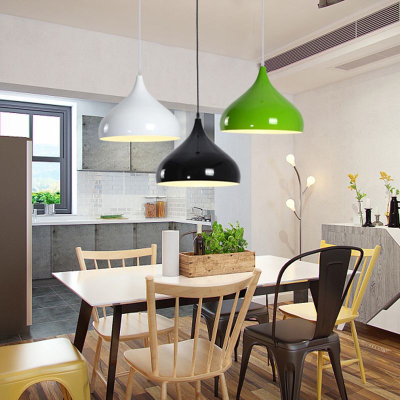 Metal Bowl Shape Hanging Lights Modern Macaron Style 1 Light Hanging Mount Fixture