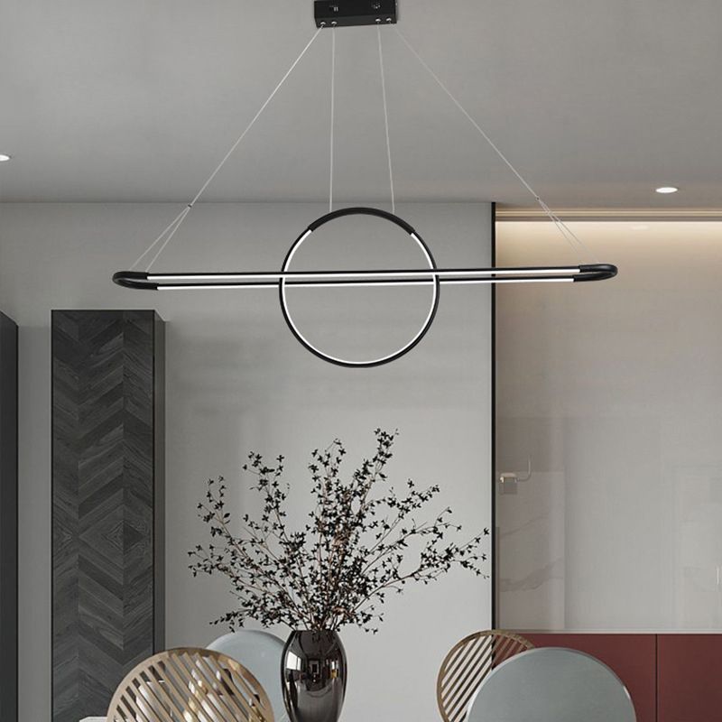 3-Light Island Light Modern Style Ring Shape Metal Pendant Lighting