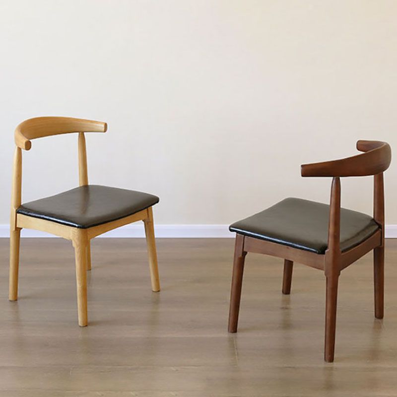 PU Leather Dining Chairs Industrial Design Open Back Dining Side Chair