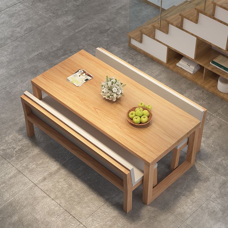 Simplicity Style Dinette Table Rectangle Solid Wood Dinner Table in Natural