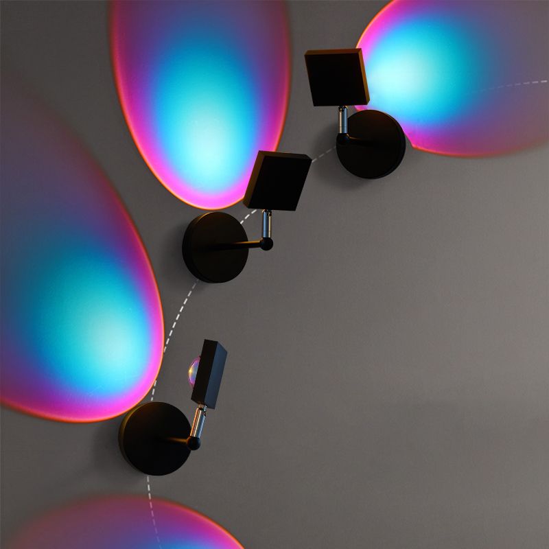 Moderner Stil quadratischer Wand montiertes Metall 1 Leichte Wand montiertes Licht für Wohnzimmer