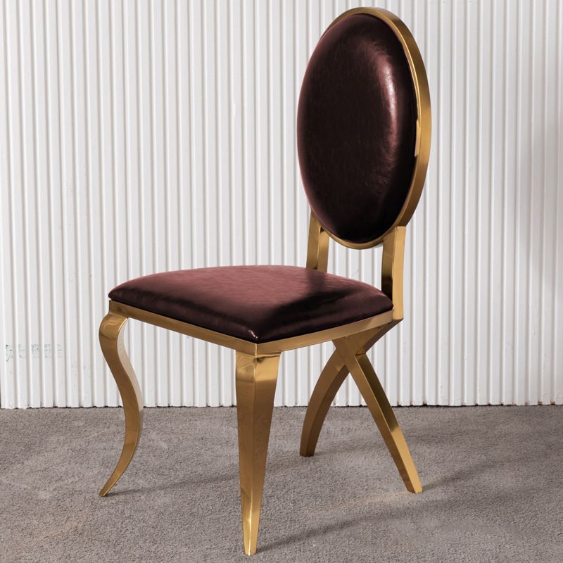 Glam Kitchen Dining Chair King Louis Back Upholstered Armless Side Chair