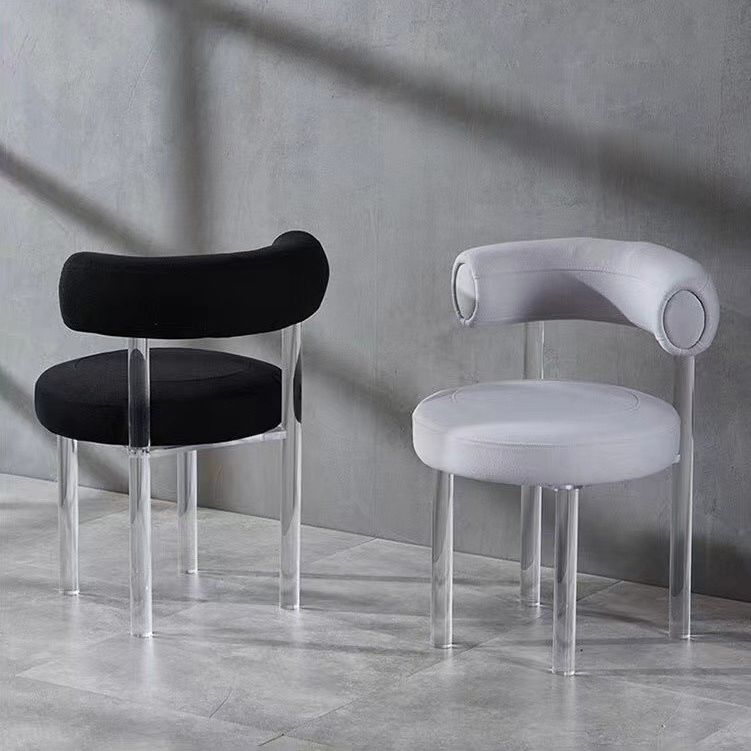 Contemporary Upholstered and Acrylic Dining Side Chair for Kitchen