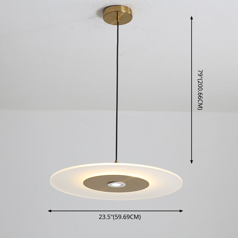 Gouden ronde vorm led hanglamp moderne minimalistische acrylhanglamp voor woonkamer