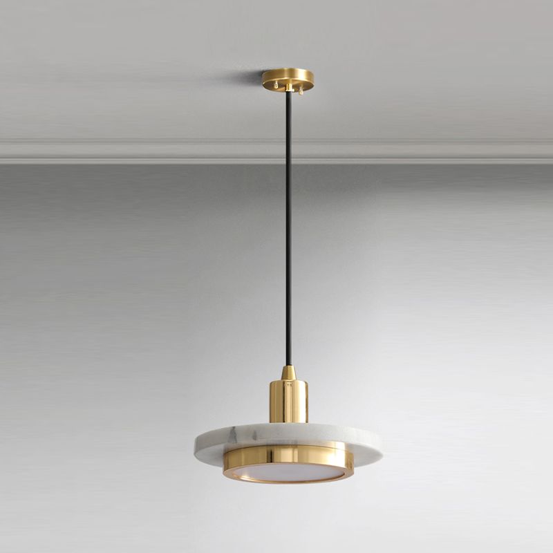 Post-modern Round Pendant Lamp Marble Dining Room LED Hanging Light Fixture
