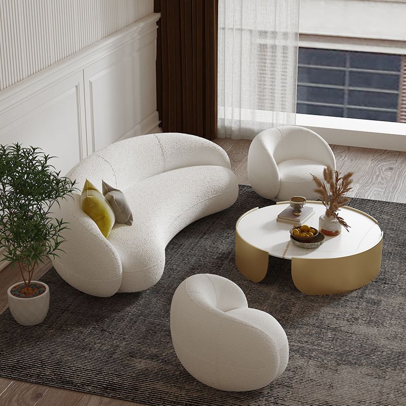 Contemporary Sloped Arm Sofa Tight Back Sofa for Living Room