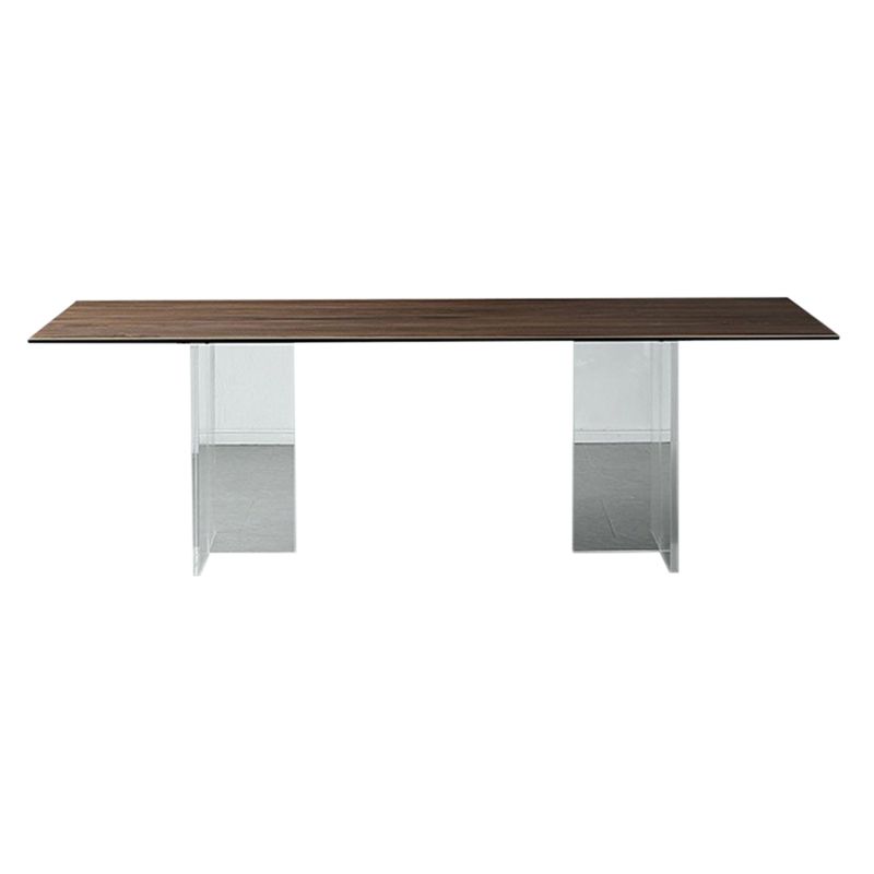 Rectangle Dining Table Acrylic Base Table for Kitchen Dining Room