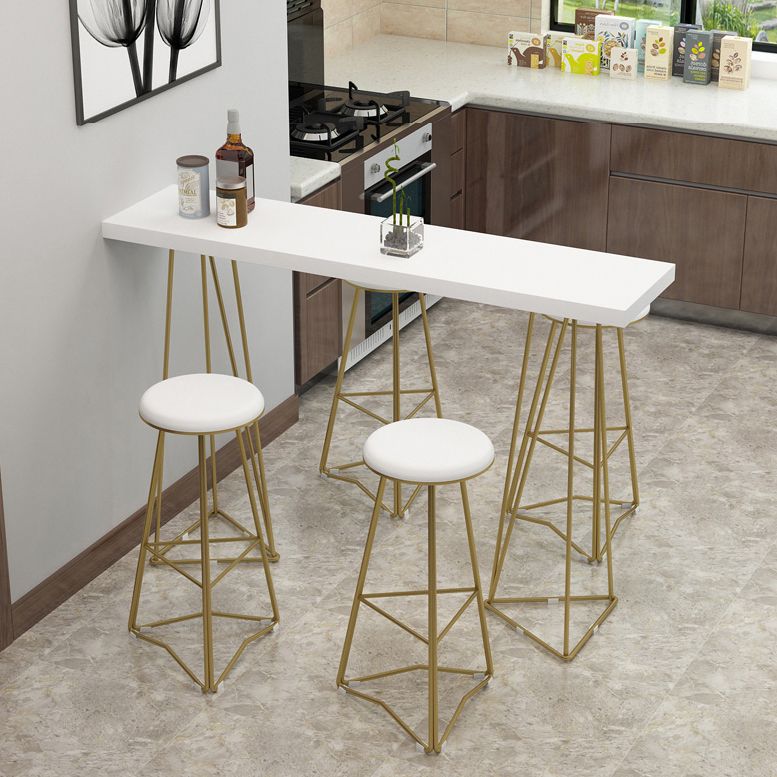 Traditional Luxury Bar Table Set 1/3/5 Pieces Counter Set with Metal Base