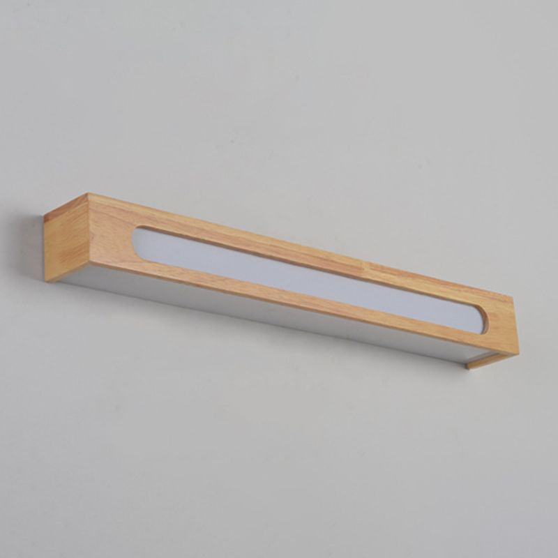 Wooden Rectangular Wall Sconce Lighting Modern Style LED Beige Sconce Light Fixture