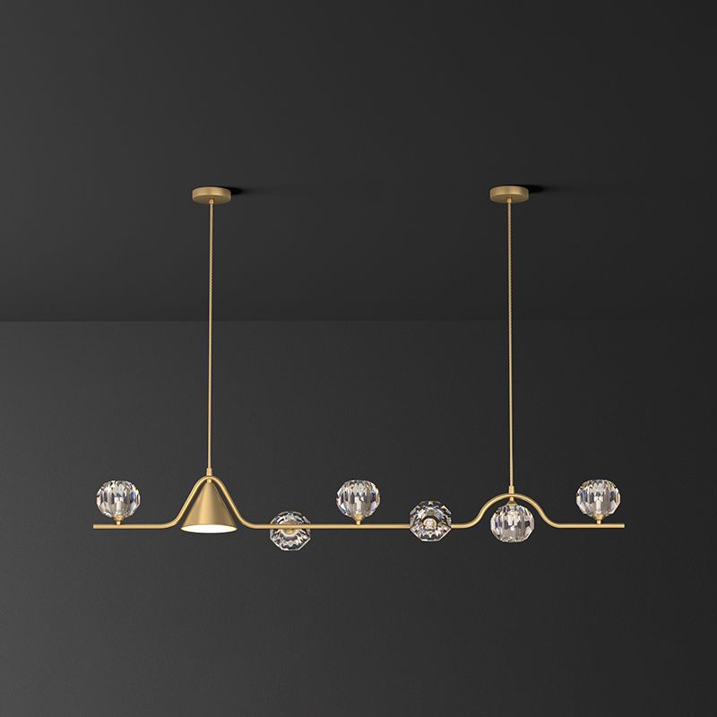 Globe Crystal Shade Island Light Modern Simplicity Style Hanging Lamp voor eetkamer