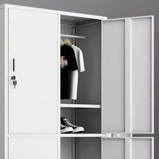 Contemporary Wardrobe White Colour Steel Wardrobe Closet with Doors