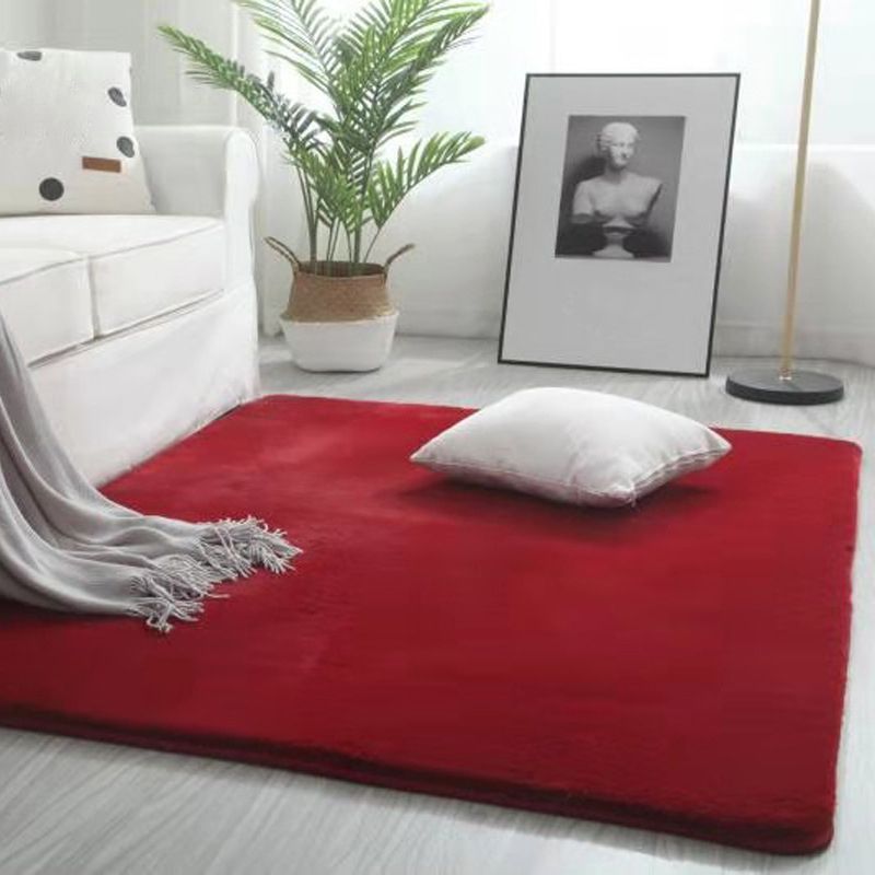 Modern Carpet Pure Color Polyester Area Rug Anti-Slip Easy Care Rug for Living Room