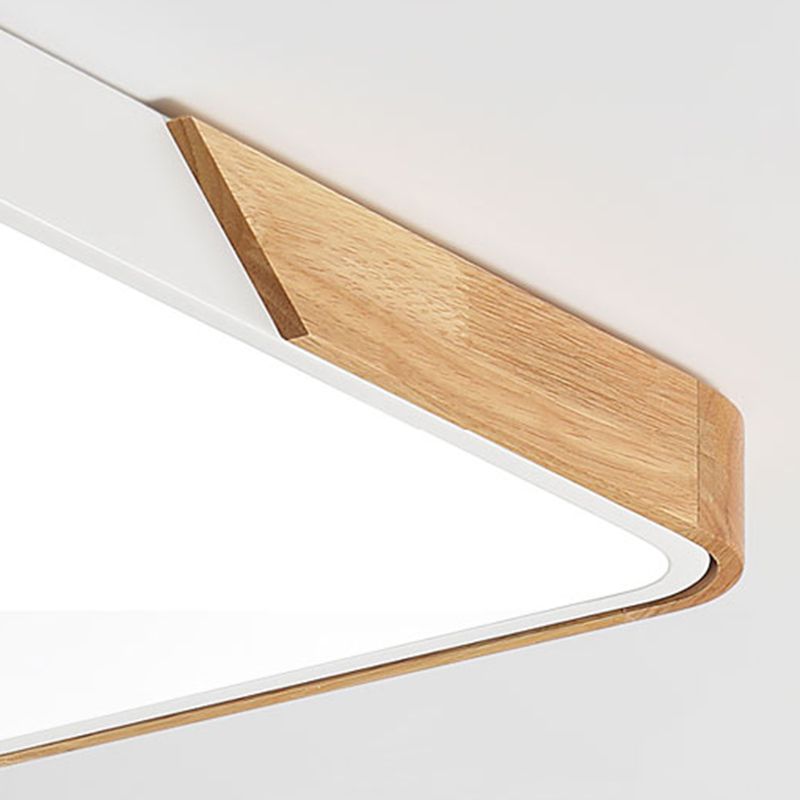 Modern Ceiling Light Fixture 1-Light Flush Mount Ceiling Lamp with Wood