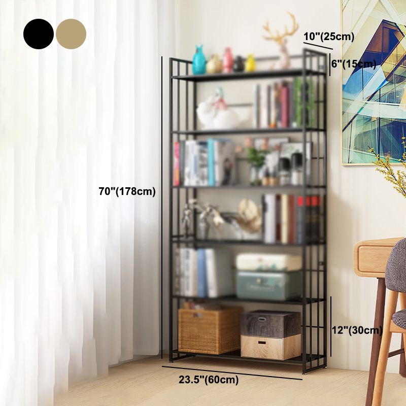 Modern Style Metal Bookshelf Vertical Open Shelf Bookcase for Study Room