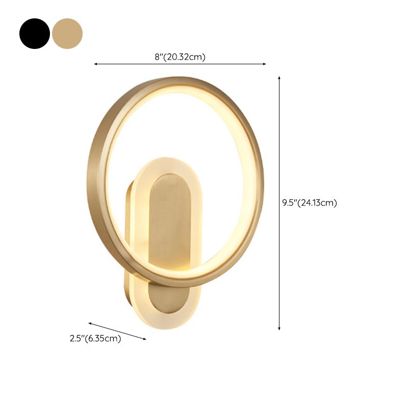 2-Light Round Wall Sconce Light Modern Metal Wall Sconce Lighting