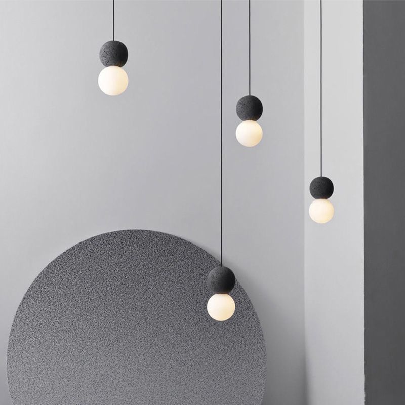Salon rond suspendant la lumière du pendentif en pierre nordique de style nordique