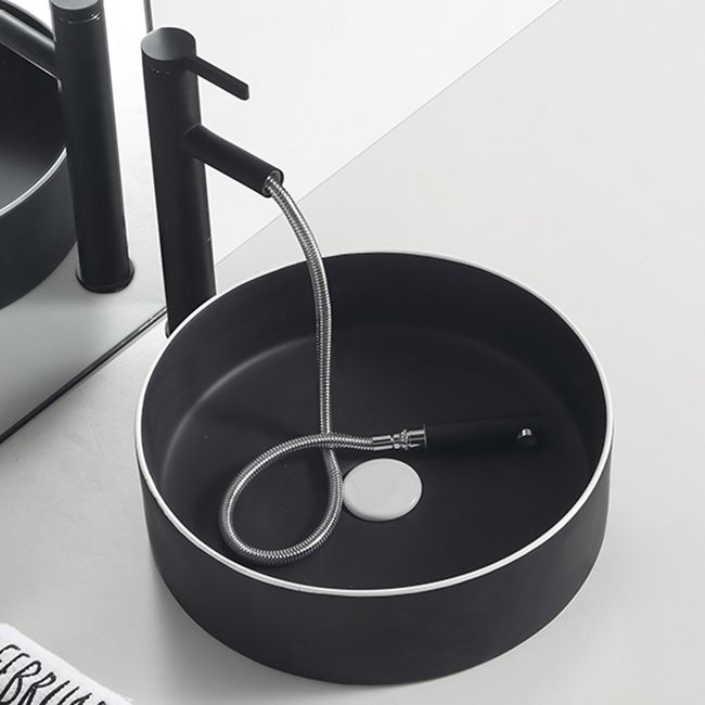 Modern Trough Bathroom Sink White and Black Trough Bathroom Sink